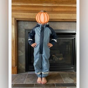 ✨ Reima Boys Navy Blue Striped Rain Suit | Size 98 cm